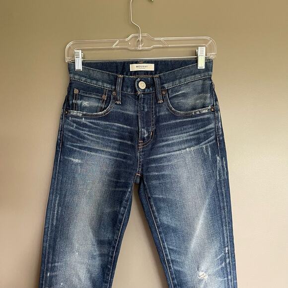 NWOT Moussy MV VELMA‎ SKINNY JEAN DARK BLUE Size 24 Slightly Distressed Classic - Picture 5 of 16